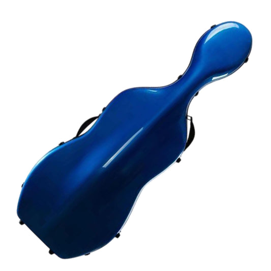 ZerHoc 4/4 Full Size Cello Case, Composite Carbon Fiber Hard Shell Backpack with Wheels, Comfortable Shoulder Straps, Sturdy, Portable and Waterproof(Color:Blue)