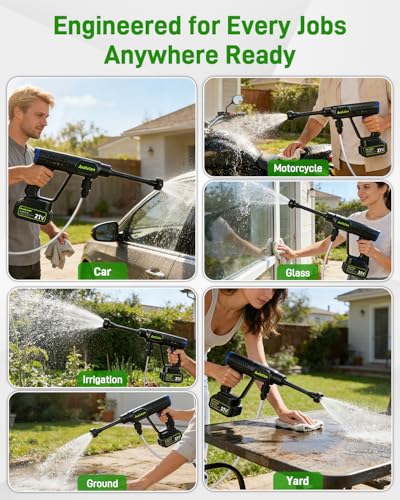 Avalution Cordless Pressure Washer,2026 Newly 2000 PSI Portable Pressure Washer,Handheld Cordless Power Washer with 2pcs 4.0Ah Battery,6-in-1 Nozzle,High Pressure Washers for Car Patio Garden Outdoor
