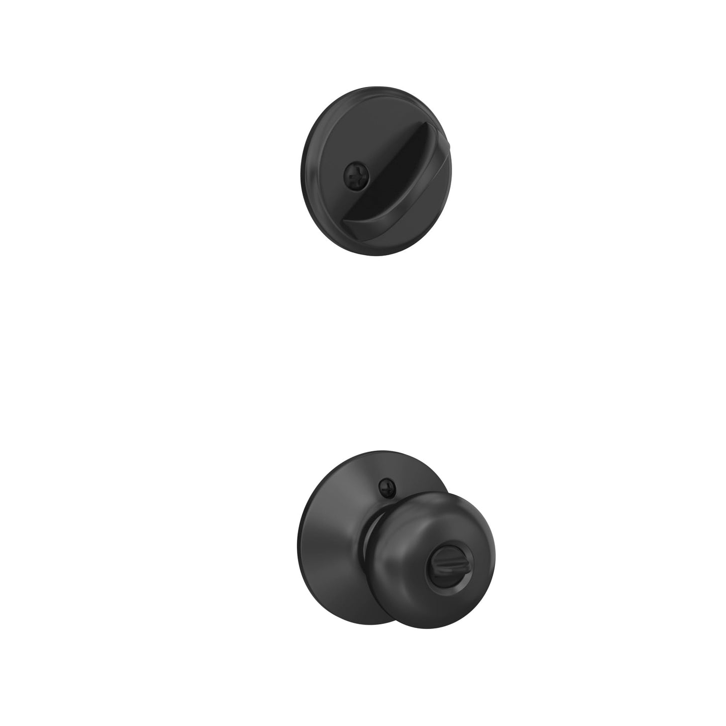 Schlage FB50 N G PLY 622 Single Cylinder Deadbolt and Keyed Entry Plymouth Knob, Matte Black
