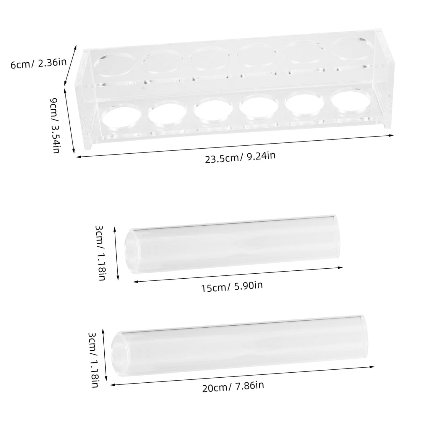 Parliky Glass Test Tube Propagation Station with Rack for Plant Display Simple Decorative Container for Home and Office for Small Terrarium Plants and Greenery