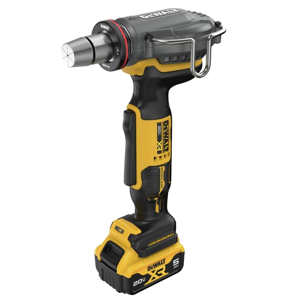 DEWALT 20V MAX XR PEX Expander Tool Kit with 1", 1-1/4", and 1-1/2" Expansion Heads, Battery and Charger Included (DCE410P1)