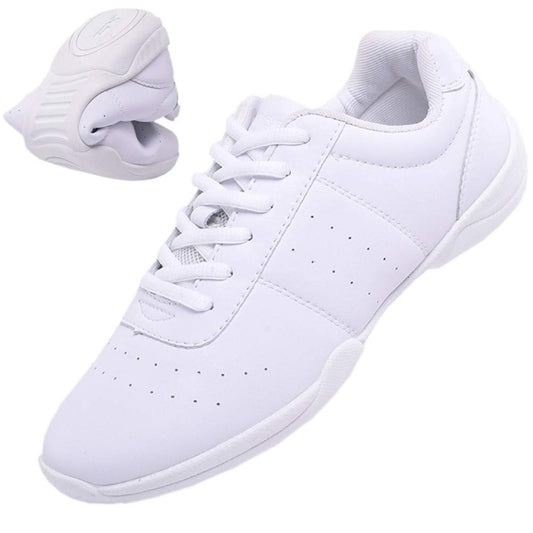 DADAWEN Adult & Youth White Cheerleading Shoe Athletic Sport Training Competition Tennis Sneakers Cheer Shoes White US Size 5/EU Size 36