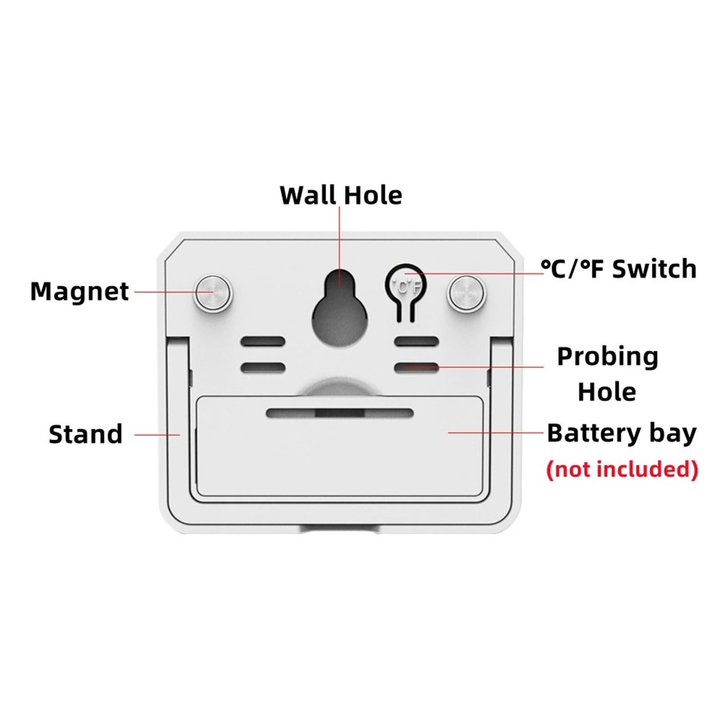 CVGfko Digital Thermometer Hygrometer Indoor Outdoor Temperature Humidity Meter C/F LCD Display Sensor Weather Station,Black