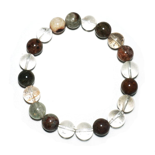 TaHLga Natural Green Ghost Phantom Quartz Bracelet, 10MM Round Beads, 7.5 Inches, Unisex Spiritual Jewelry