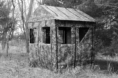 360° See-Through Hunting Blind for Deer Hunting – Heavy-Duty Steel Frame, 8 Shoot-Through Windows, Durable 300D Oxford Fabric, Full Visibility Ground Blind for Bow and Gun Hunters
