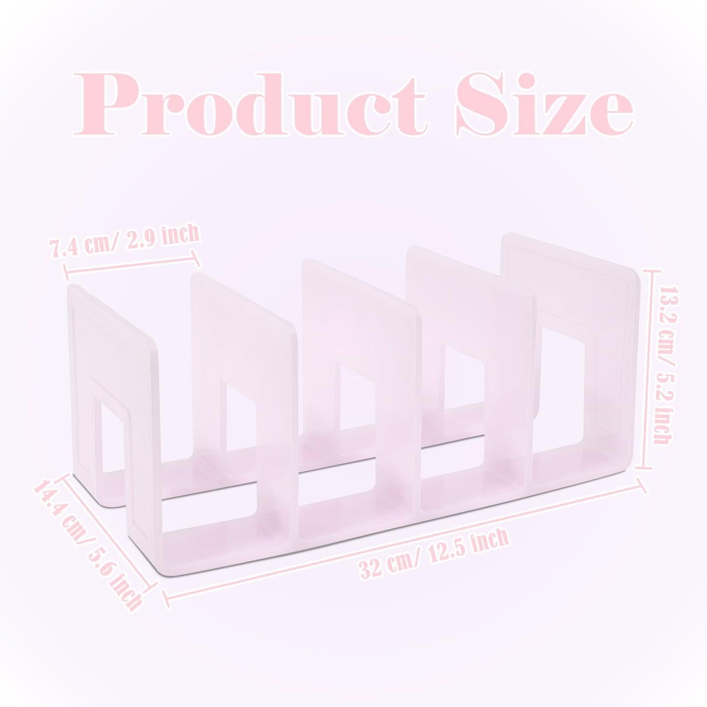 BAYTORY 2Pcs Acrylic File Holder Purse Organizer, Sturdy Desktop File Sorter Organizer, Binder Shelf for Office Desk Kitchen Shelf Closet (Pink)