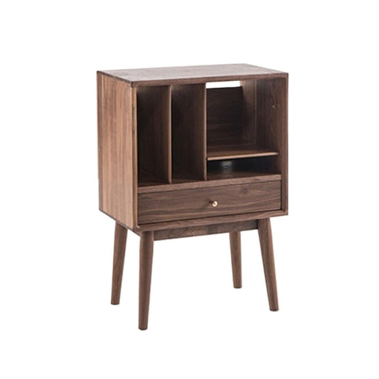 YUHUAWF Vinyl Record Holder Multi-functional Wooden Vinyl Record Cabinet Home Sideboard with Drawer CD Holder