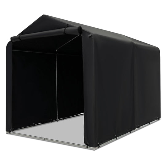 ERGOMASTER 7 x 5.2 x 5.4Ft Outdoor Storage Shed with Waterproof Cover, Roll-Up Zipper Door, Wind Rope, Ground Stake,Heavy Duty Portable Tent for Storage Bikes, Garden Tools, Motorcycles