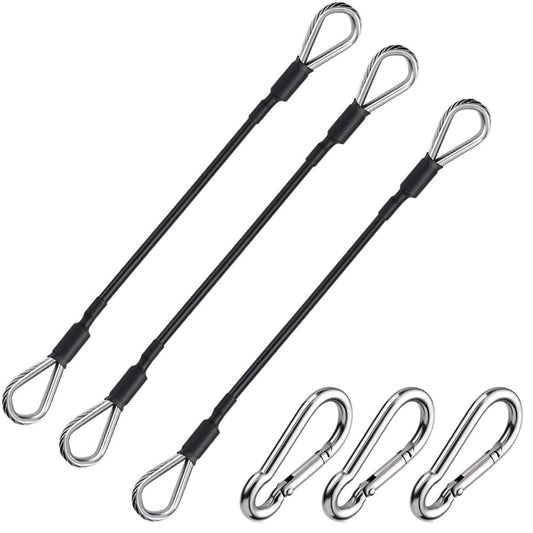LOOEEL 3PCS Gym Cable Extension,Gym Extension Cable-Thick 0.2",Fitness Extension Rope Attachments Compatible Replacement Gym Cables Machine Extension for Tricep Pull Down,Leg Extensions Machine