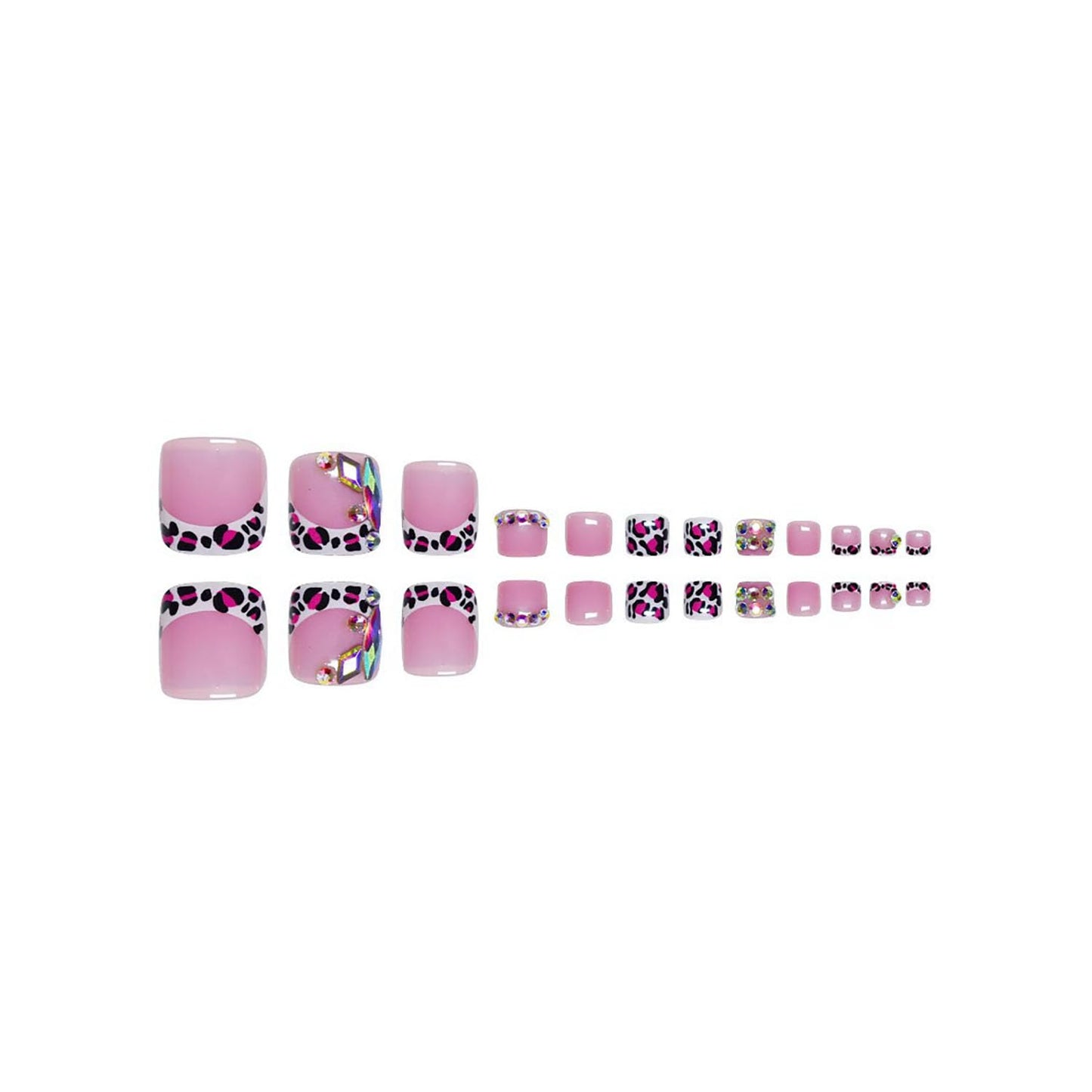 FIEONCIY Press on Toenails with Designs Acrylic Fake Nails for Toe Artificial False Nails with Charms Press on Toe Nails for Spring Summer Stick on Toenails for Women Girls(WSJ2506)