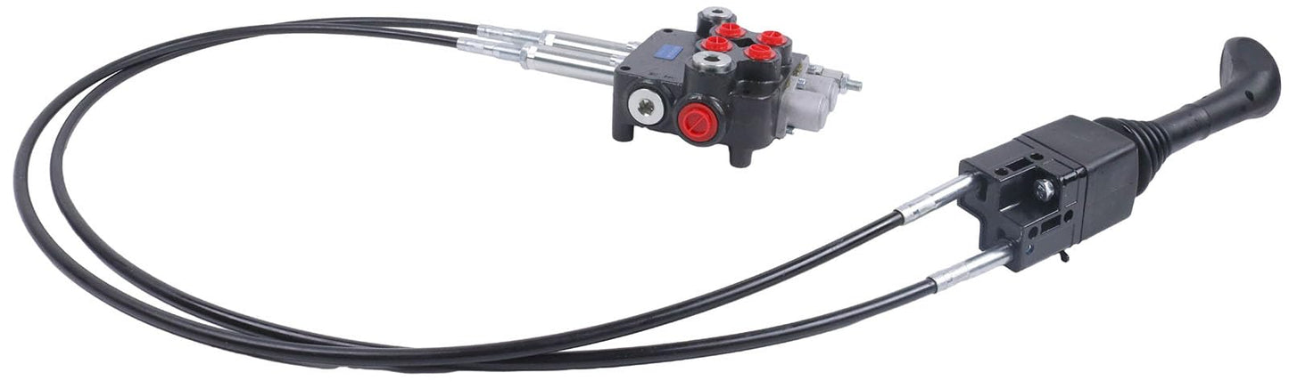 Solarhome Hydraulic Control Valve Kit,Cable Remote Control Valve Kit with 2 Spool Valve 80lpm/ 21gpm and 2 Cables Remote Joystick