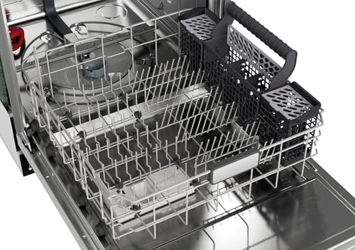SHARP SDW6767HS Smart Dishwasher Works with Alexa. Includes LED Interior lights, Stainless Steel interior, Heated Dry with Fan Assist, Wash Zone cleans half load on either rack, Adjustable Third Rack
