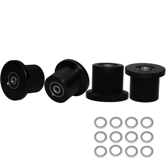 Total Gym Replacement Set Wheels/Rollers for Models XL, XLS and Some 3000 XL, All FIT, and Fit with Bearings Thru Hole of 1/4" in Diameter - 4 Pack (Black)