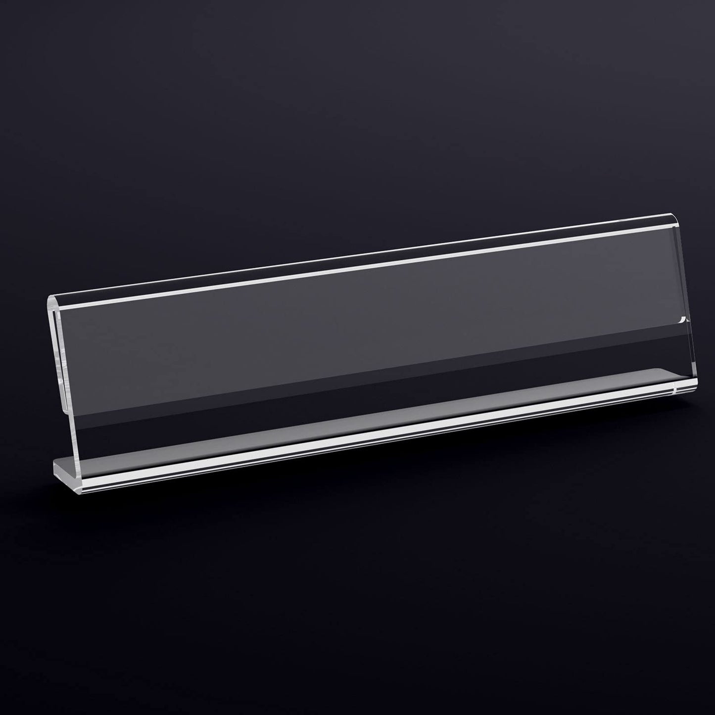 Acrylic 12 Pack Name Plates for Desks, AITEE 2x8 Clear Desk Name Plate Personalized, Desk Sign Holder for Table Display, Tent Name Plate Display for Office Conference, Business Event/School Classroom