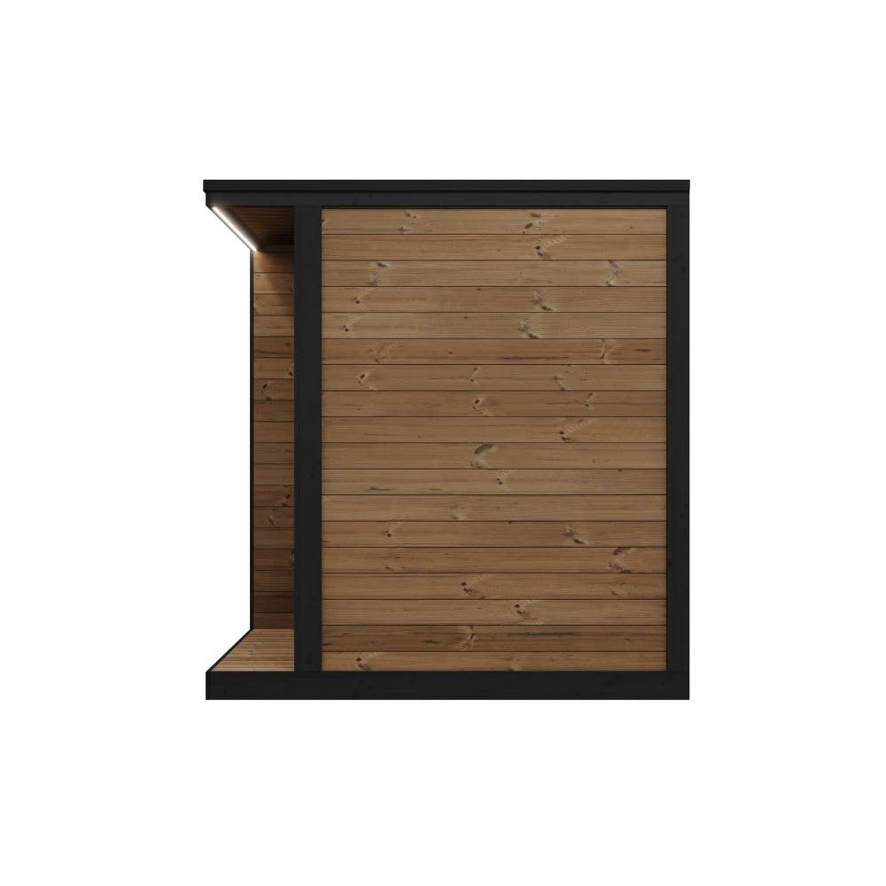 saunalife GL4 Outdoor Sauna Kit, Garden Luxury-Series Outdoor DIY Sauna Kit, Thermo-Spruce, up to 4 Persons Bundles (Sauna Heater and Sauna Stones Included) (Harvia The Wall SWS60 - Stainless Steel)