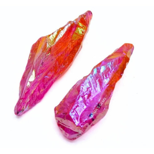Crystals, Rocks, Jade, Crystals and Healing Stones, Witchcraft Supplies, Healing Crystals, Stones, Healing Stones, Rock Collection, Agate, Raw Stones (Rose - Tangerine Aura Quartz, 2 Pcs)
