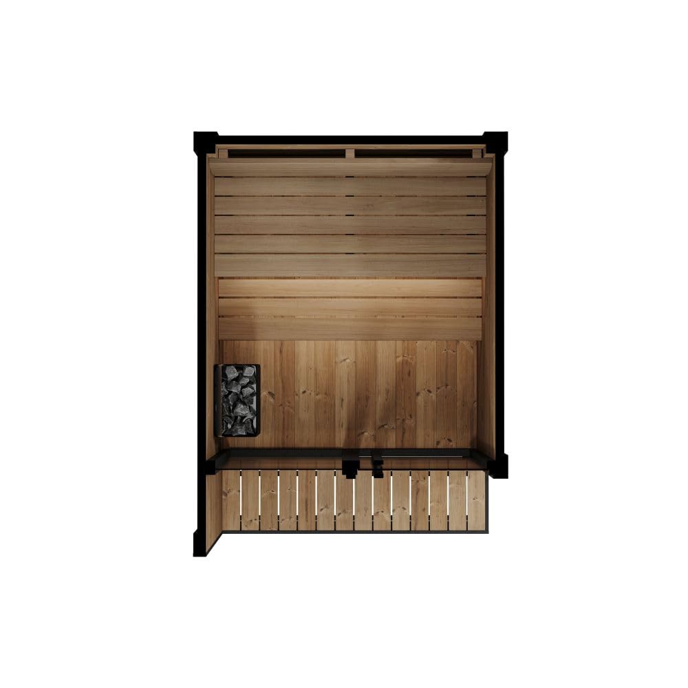 saunalife GL4 Outdoor Sauna Kit, Garden Luxury-Series Outdoor DIY Sauna Kit, Thermo-Spruce, up to 4 Persons Bundles (Sauna Heater and Sauna Stones Included) (HIVE MINI 6 WiFi - Wood)