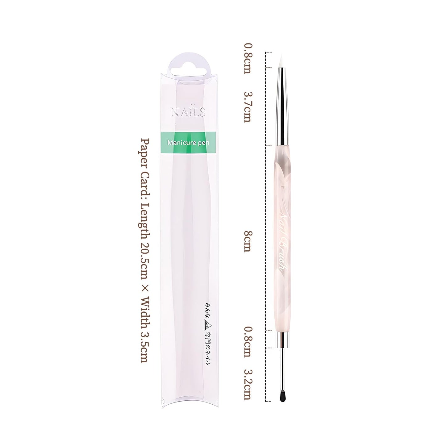 Double Nail Art Sculpture Pen: Silicone & Metal Dual Tipped Nail Brushes Silicone Nail Art Tools for Design Nail Foil Carving Drawing Shaping Effect Nail Art Pens for Home and DIY (Pink)