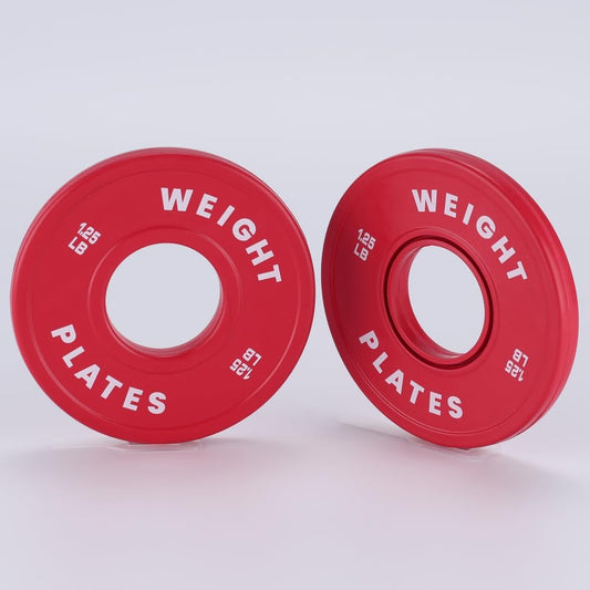 Garvee Red 1.25 LB Pairs Change Plates Set 2 in Fractional Weight Plates for Beginners,1.25-10 LBS Pairs 17.5 LBS 37.5 LBS Plate Set Rubber Coating & Steel Core