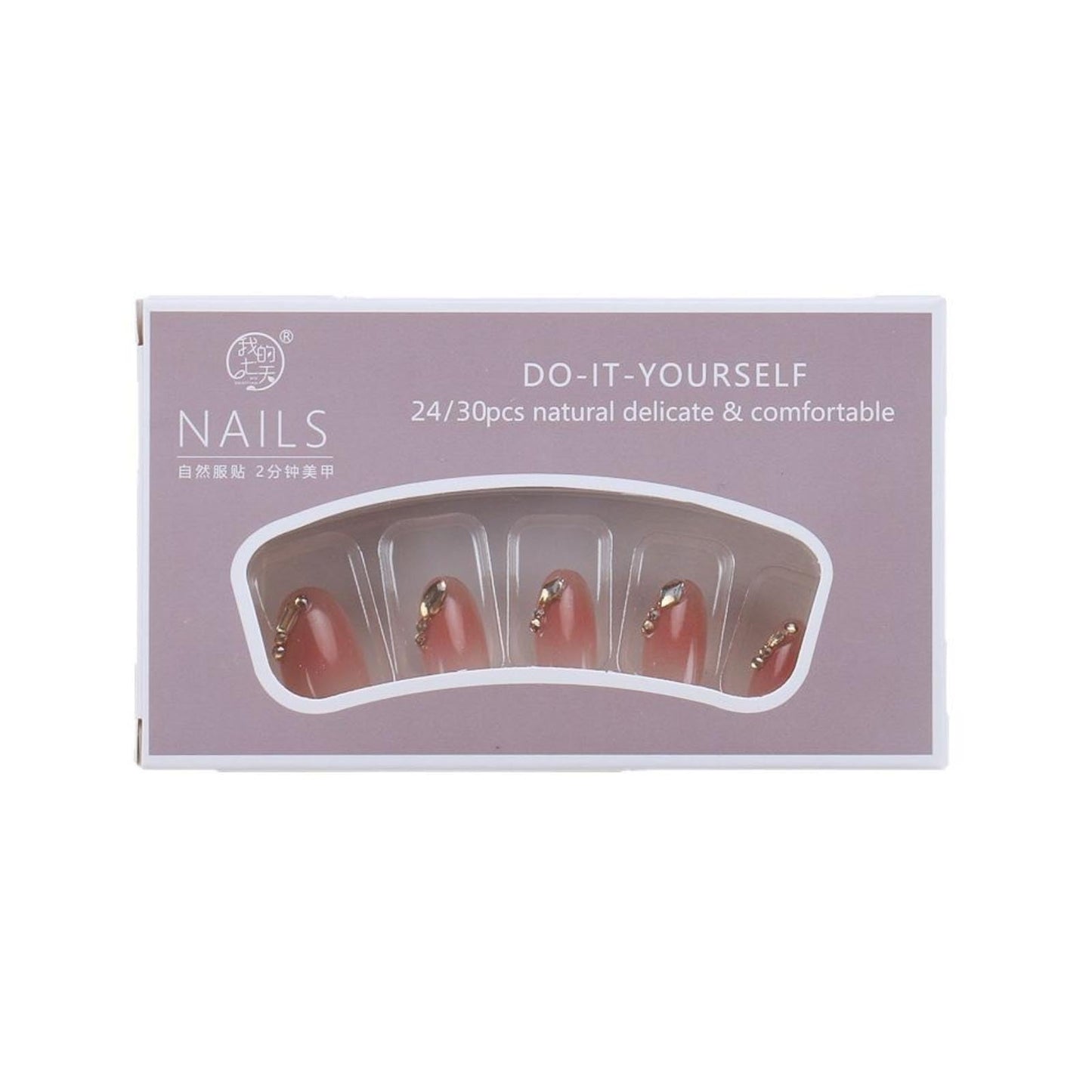 Hkanlre Almond Fake Nails Tips Shiny Press on Nails Heart Full Cover Rhinestones Nude False Nails for Women 24PCS