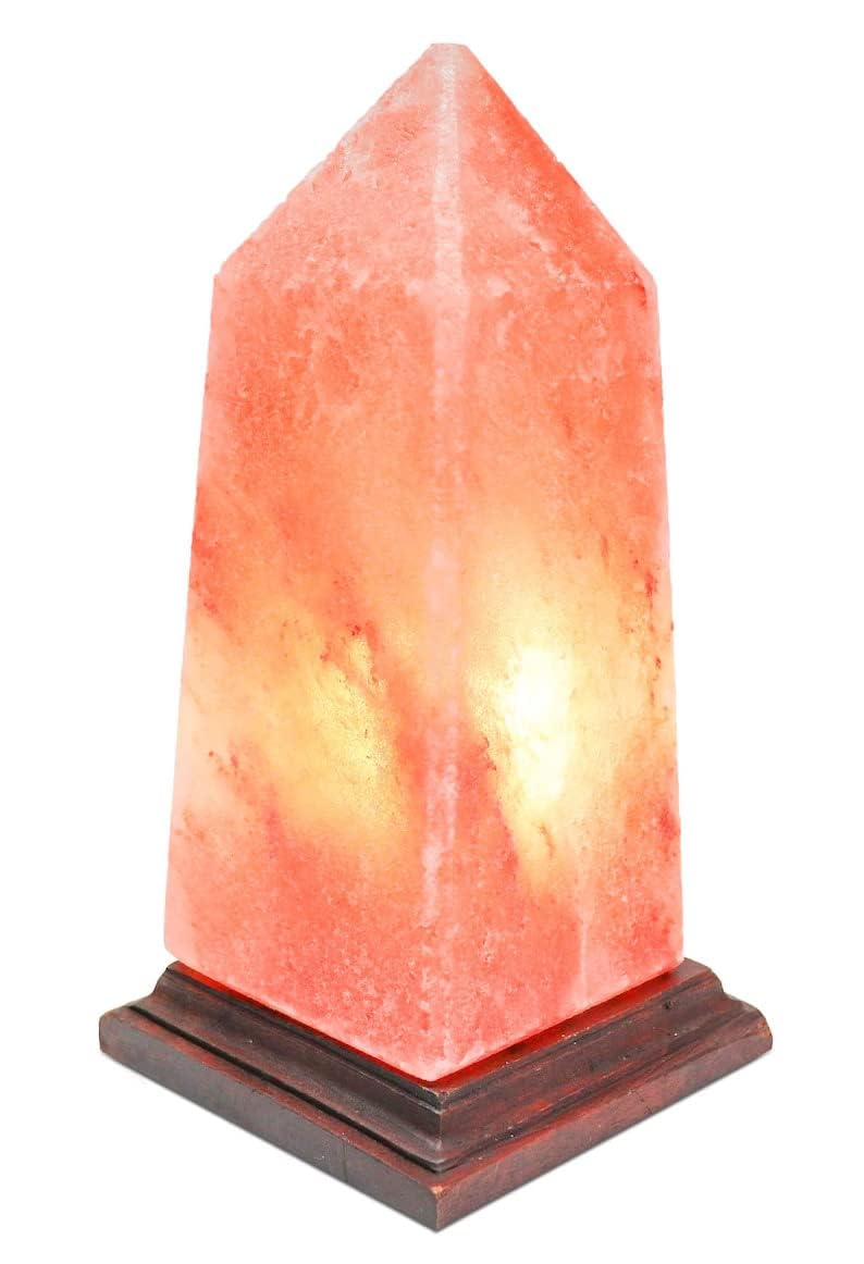 Josan Brothers Himalayan Rock Salt Lamp Original | Himalayan Pink Salt Lamp | Rock Salt Lamp for Vastu, Feng Shui, Home Decor, Pack of 1 (Obelisk Shape 10" Height)