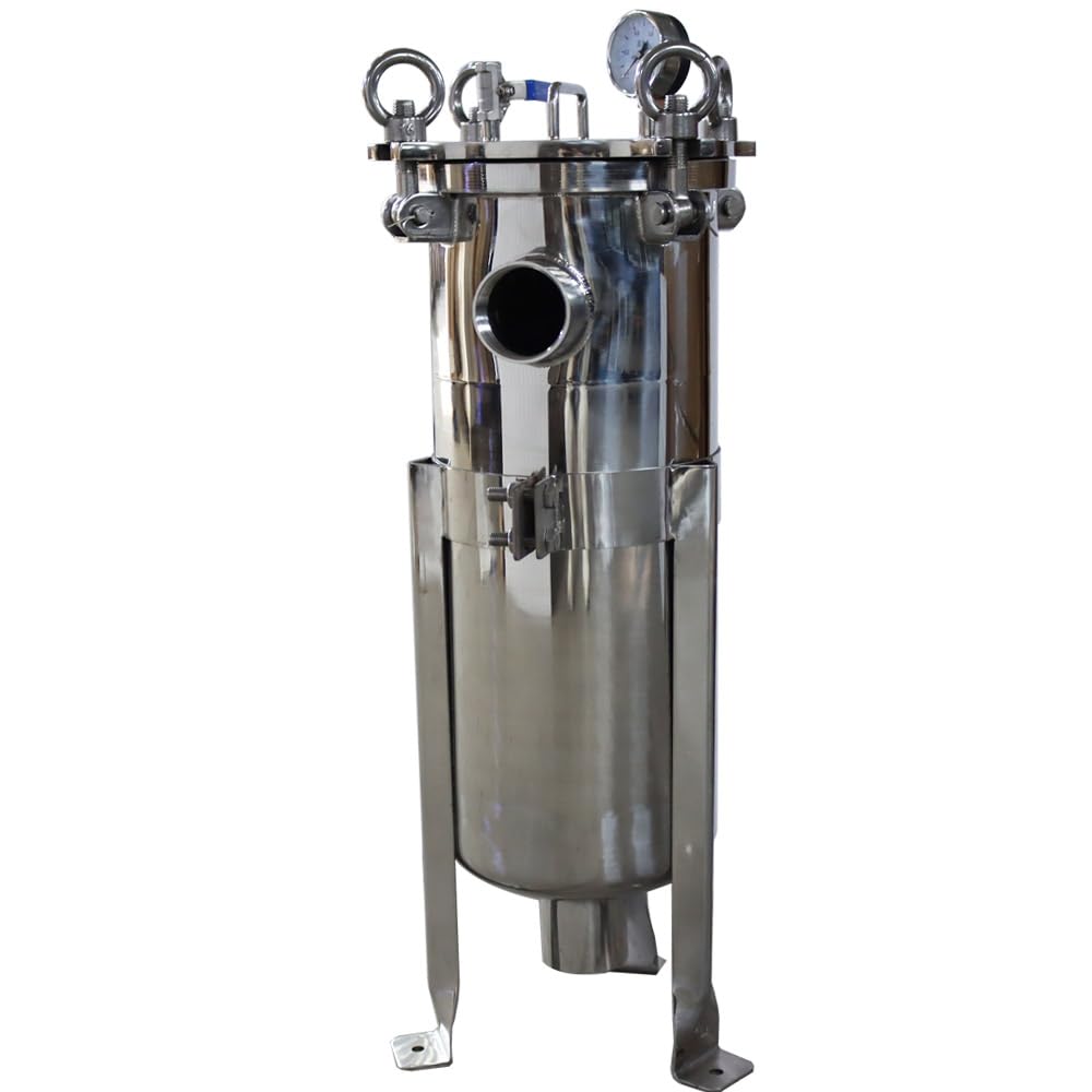PreAsion #1 Bag Filter Housing 304 Stainless Steel Filter Solid-Liquid Separation Tool 120PSI Industrial Sock Filter 2" Fnpt in/Out Bag Water Filter Purification Equipment