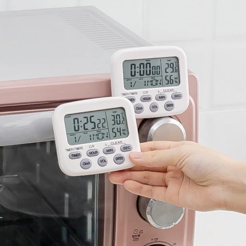 BERHUTJ Multifunction Timer/Thermometer/Hygrometer/Alarm Clock/Calendar Digital Electronic for Kitchen and Study