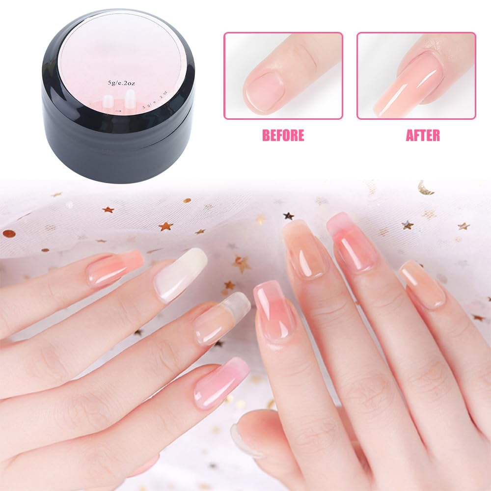 Nail Re-pair Protection Gel, 2025 Upgraded Nail Repair Kit for Split Natural Nails, Instant Cracked Nail Re-pair Gel, Broken Nails Repair Kit for Natural Nails, Easy Quick Fix for Home Use (2pcs)
