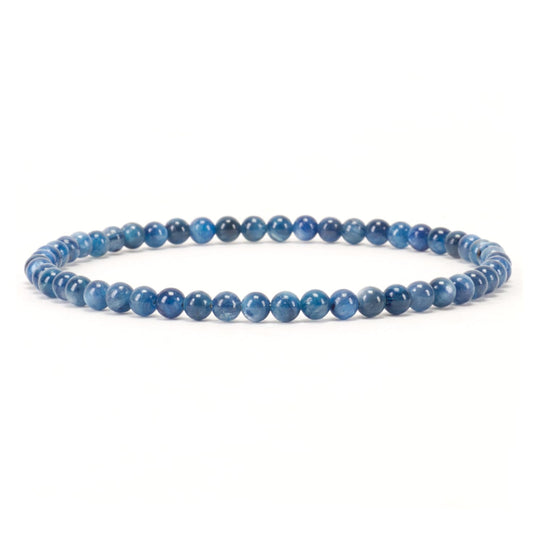 Cherry Tree Collection - Small, Medium, Large Sizes - Gemstone Beaded Bracelets For Women and Men - 4mm Round Beads (Kyanite, Small)