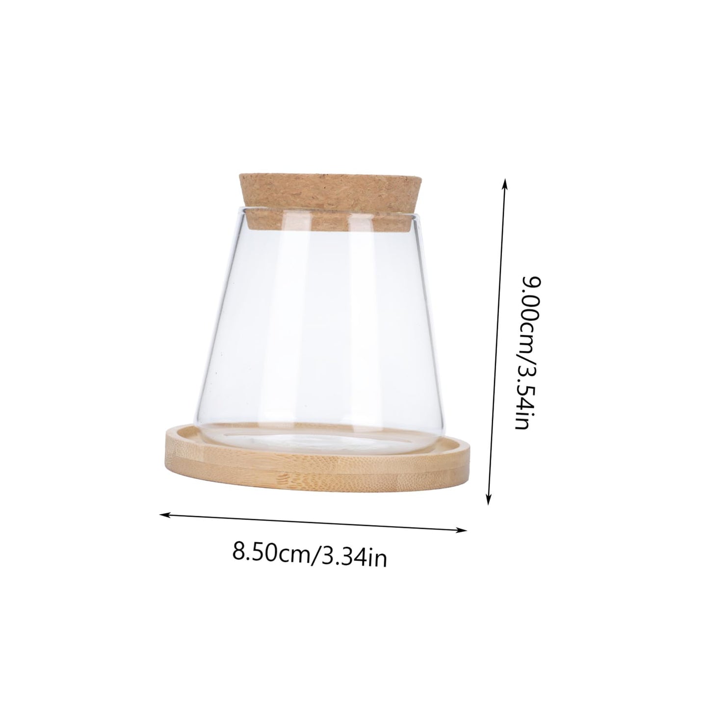 ETHZZLE Hydroponic Glass Vase with Wooden Stand Transparent Plant Propagation Station for Office Multifunctional Simple Flower Pot Desktop Greenery Terrarium Home Decoration and