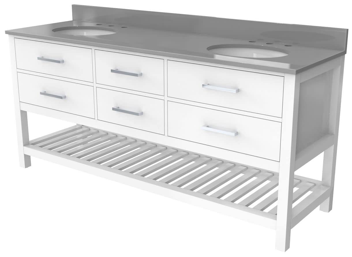 Valencia 72 Inch Oak Double Sink Bathroom Vanity