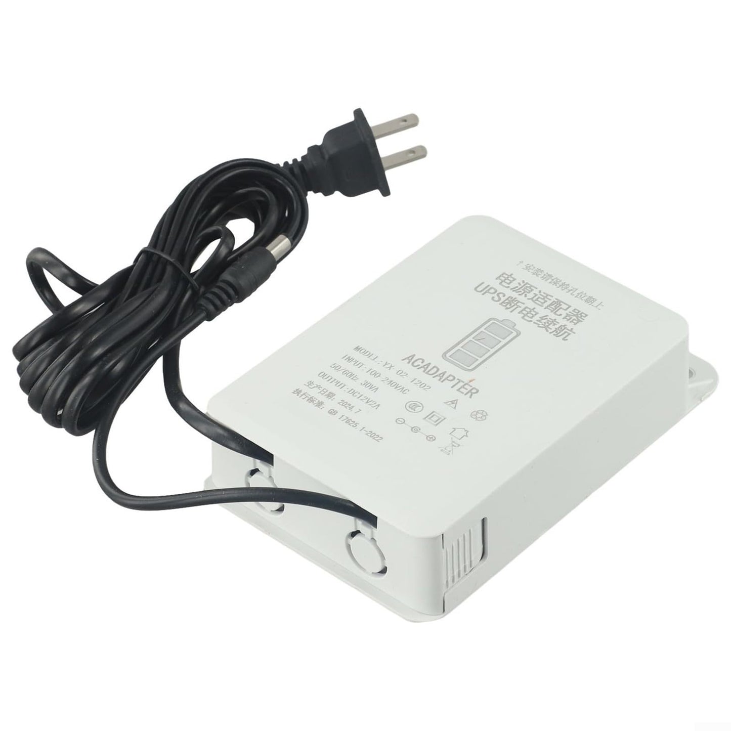 DC 12V-2A Mini UPS Battery Backup Interface with 6000mAh Capacity for WiFi, Router, Modem, and Security Cameras - Uninterruptible Power Supply Adapter for Outdoor Use
