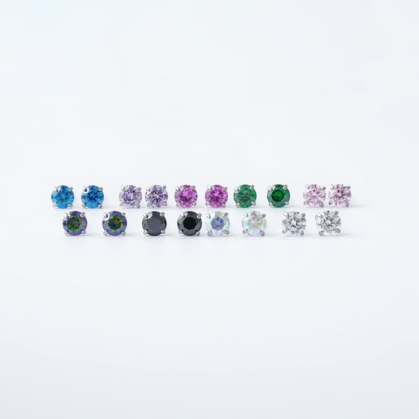 1 Pair Implant Grade Titanium Stud Earrings Set Hypoallergenic 3mm 4mm 5mm 6mm Cubic Zirconia G23 Titanium Earring Studs for Women Men for Sensitive Ear (3mm green)