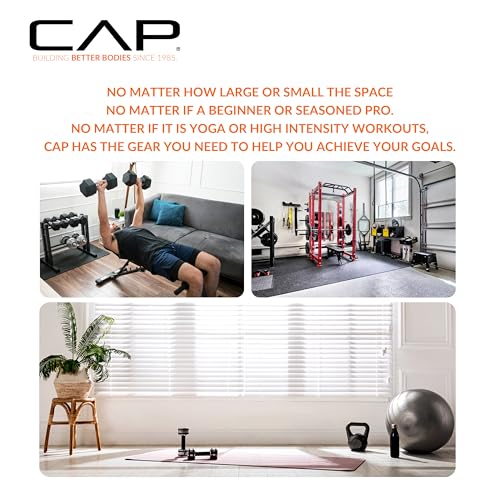 CAP Barbell 160 lb Economy Olympic Weight Set with 7ft Chrome Barbell & Black Bumper Plates with Color Logo