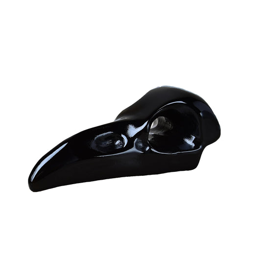 DZJXBZhu Obsidian Raven Skull Figurine Crystal Healing Stone Spiritual Meditation Pocket Figurine Natural Gemston Hand Carved Polished Home Room Office Desk Decoration Gift Collect