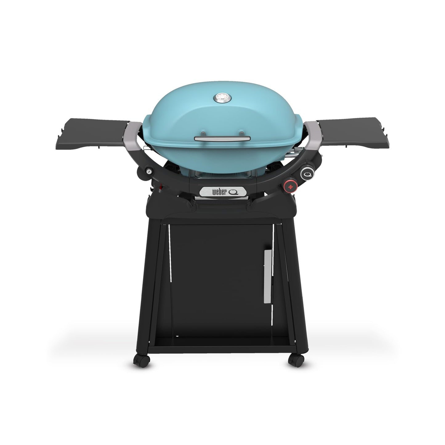 Weber Q 2800N+ Liquid Propane Grill with Stand, Sky Blue – Wide 250°–700°F Temp Range with Plus Burner for Searing, Low‑Temp Roasting & High-Dome Lid