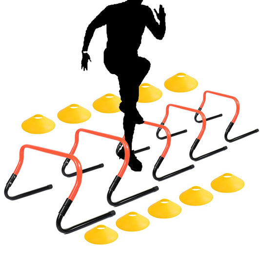ASENVER Adjustable Height Hurdle Agility Training Hurdle Set of 5 Set of 10 (Set of 5)