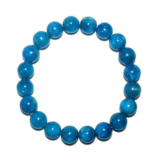 TaHLga 10mm Blue Apatite Crystal Bracelet for Women Men | Natural Throat Chakra Stone | Weight Management & Manifestation | Fits for 7-7.5" Medium Wrist Size