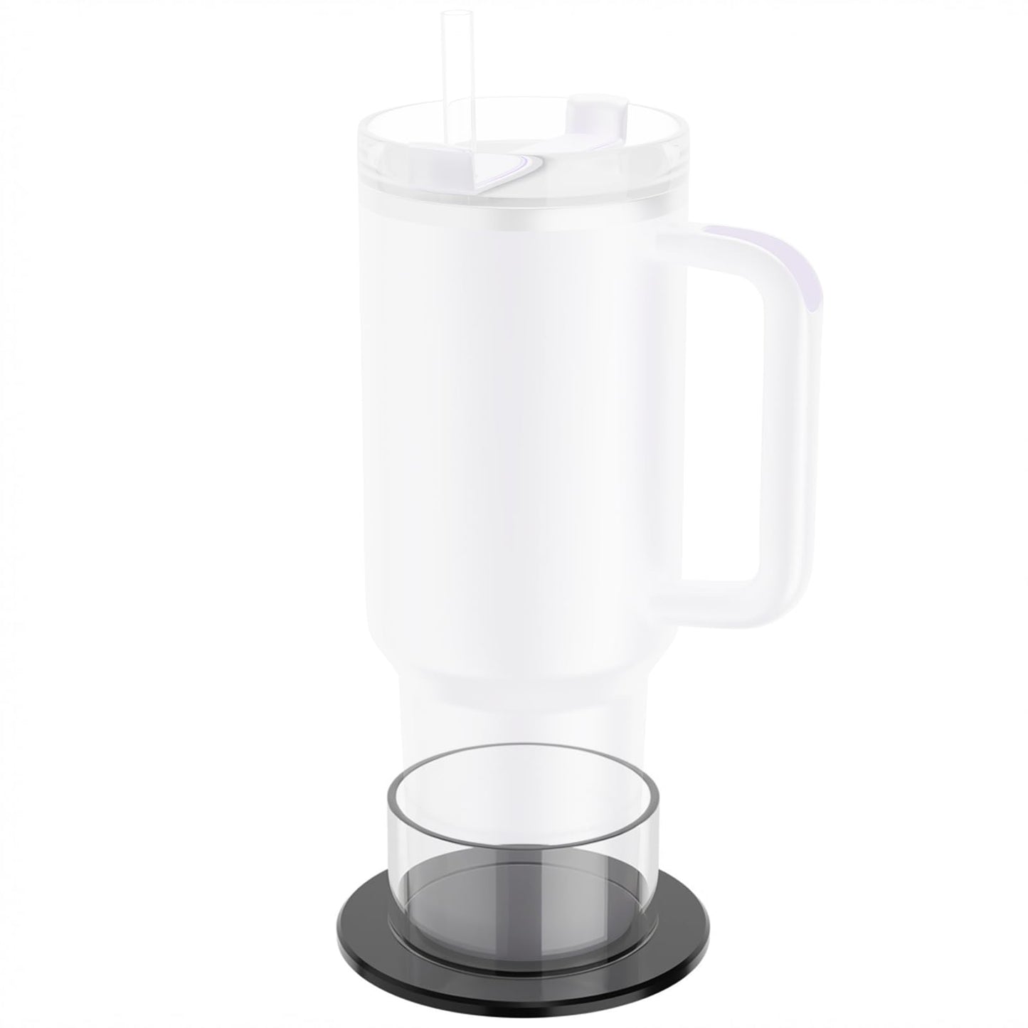 Cup Drink Holder for Stanley 30/40oz Tumbler with Handle & IceFlow 20/30oz, Drink Coaster with Anti-Slip, Anti-Spill Table and Desk Cup Holder Fits Most Water Bottles Under 3.35"(Not Include Cup)
