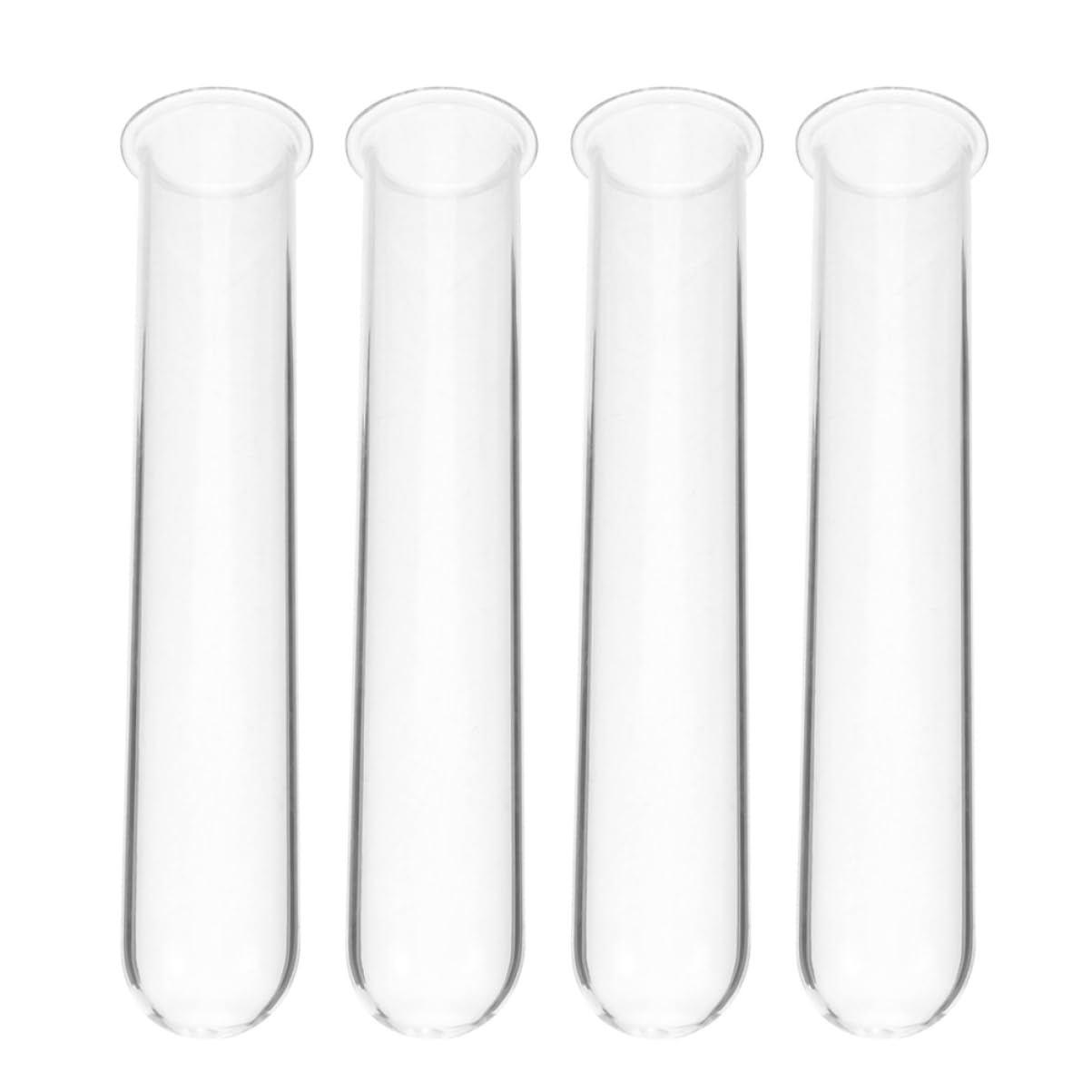 Outanaya 4pcs Transparent Hydroponic Test Tube Vases for Plant Propagation Clear Glass Water Tubes for Flowers Decorative Desk Terrarium Station for Home and Office