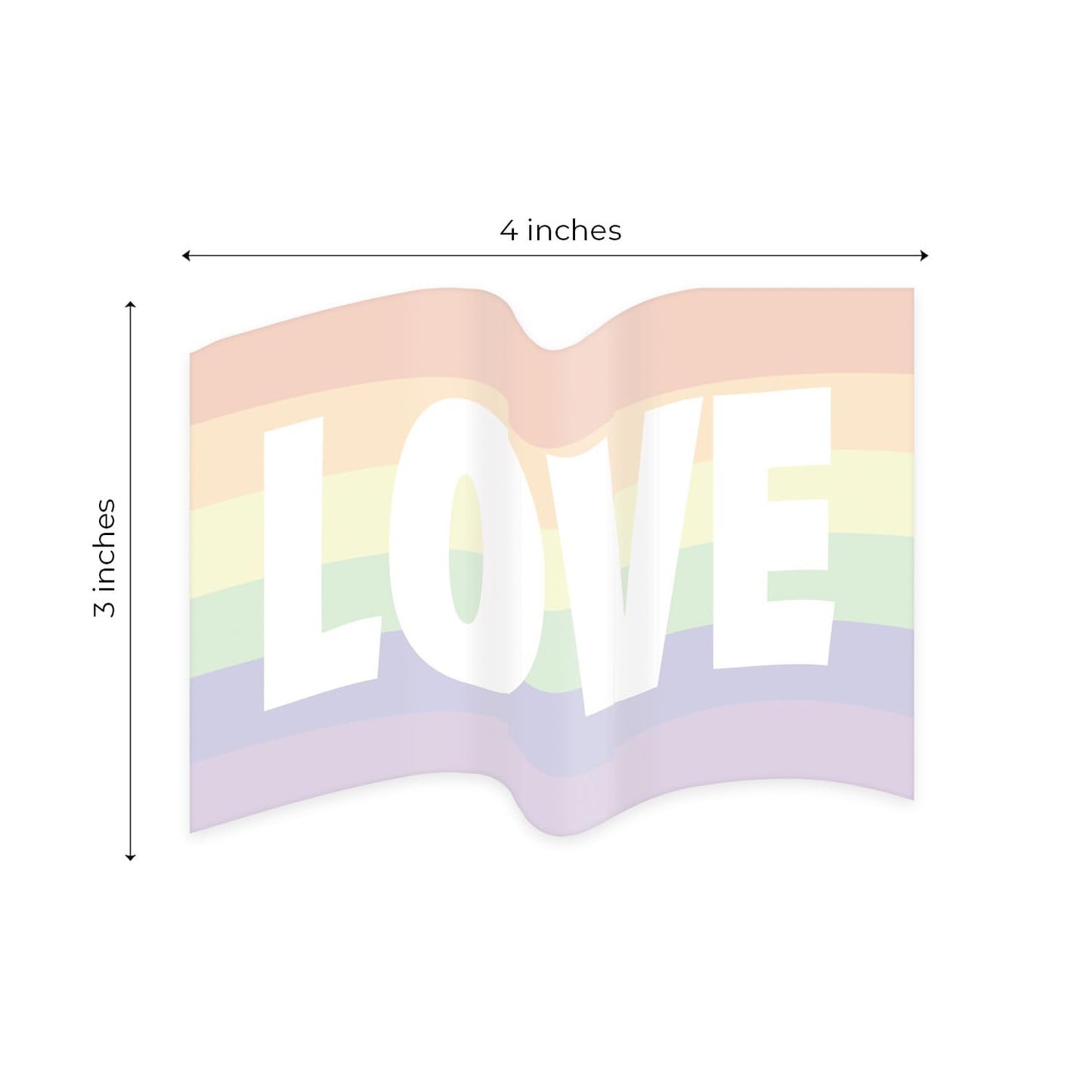 Gay Pride Flag Sticky Note Assortment / 4" x 3" Repositionable LGBTQ Love Sticky Notes/Set of 3 Rainbow Heart Flag Pads/Made in The USA