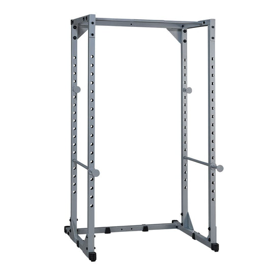 Body-Solid Powerline Adjustable Power Rack - 18-Level Strength Training Heavy-Duty Steel Frame with Safety Rods and Chin-Up Bar for Home Gym, Silver (Gray)