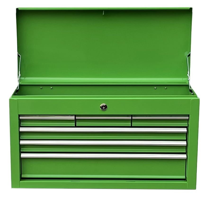 Workington Portable Metal Tool Chest with 6 Drawers, 24" 6-Drawer Tool Chest Cabinet with Ball Bearing Drawer Slides, Steel Tool Storage Box Organizer 4005 Green