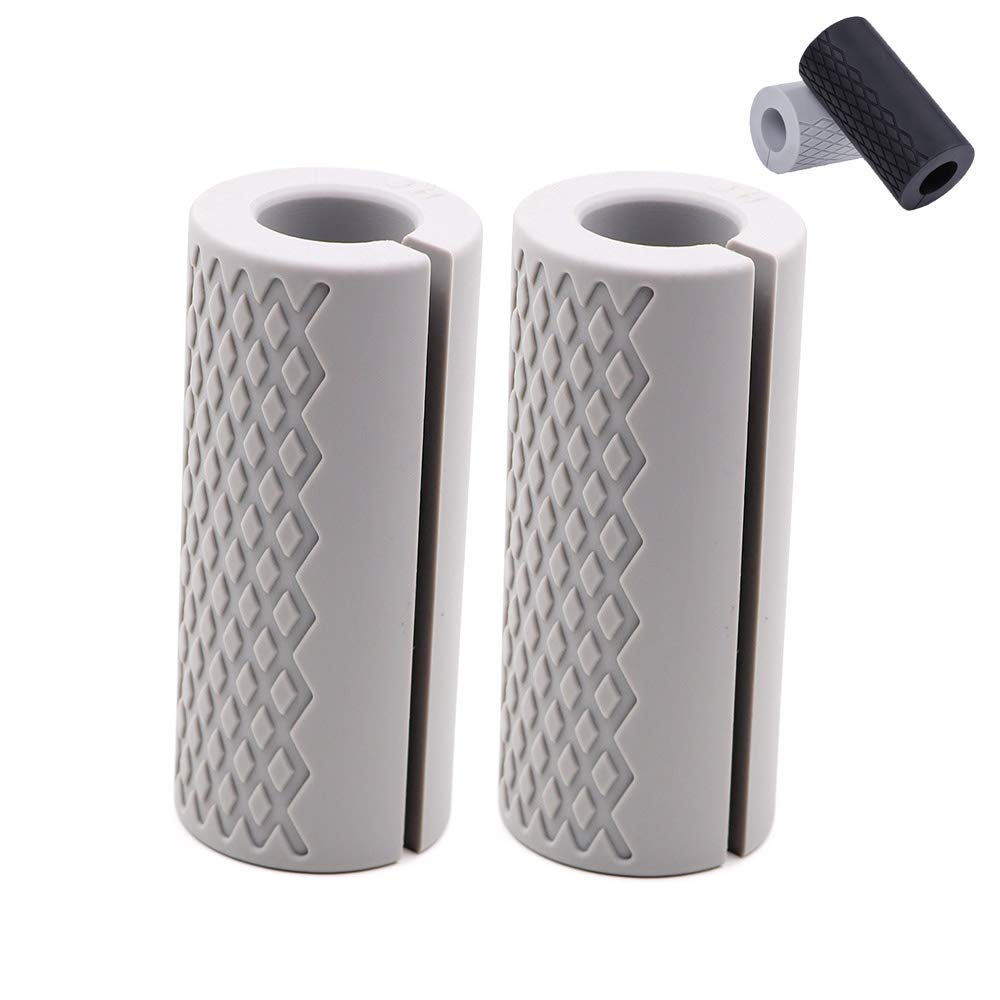 IADUMO Weight Thick Grips,Gym Dumbbell Grip,Thick Bar Training Adapter for Fat Bar Weight Lifting and Cable Attachments Fitness Training Rope Grips for Body Arm Forearm Builder Strength (Gray)