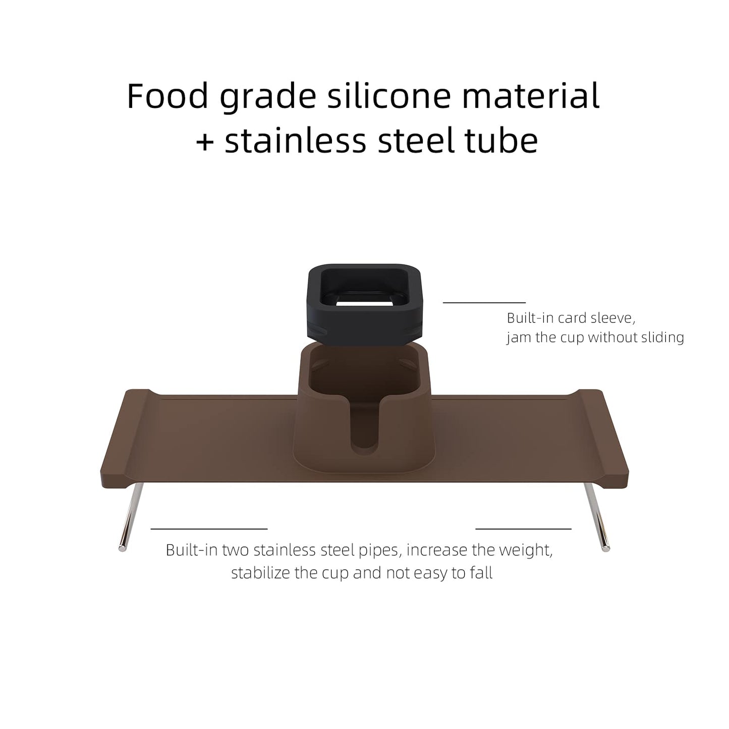 vodvob Couch Cup Holder,Anti-Spill Sofa Cup Holder Silicone Coaster,Suitable for Sofa Recliner Armchairs,Brown