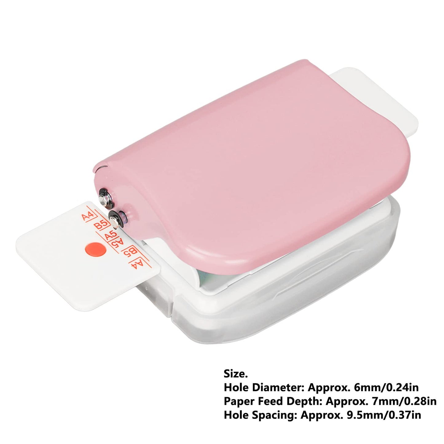 Binding Machines, Mini Manual Multipurpose 6 Holes Cinch Book Binding Machine, Coil Binding Machine for Home Office(Pink)