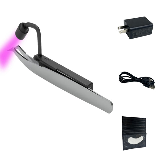 Led Uv Lash Lamp Flash Cure Light for Eyelash Extension,Eyelash Extension Tweezers with Gooseneck Light,for Eyelash/Nail Tech,Portable Mini Handheld Beauty Flash Cure Pen
