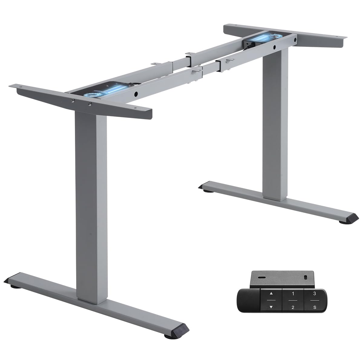 TOPSKY Dual Motor Electric Standing Desk Frame, Height Adjustable Sit Stand Base for Home Office, Fits Table Tops up to 70.8 x 31.5 Inch, 225 lb Capacity (Grey, Without Stand)