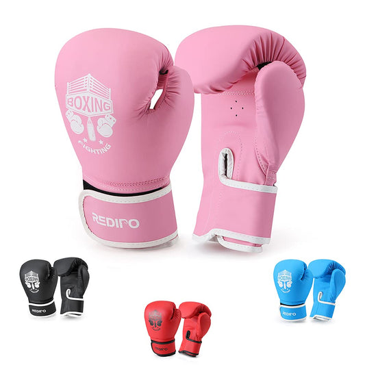 Redipo Kids Boxing Gloves, Sponge Foam Training Sparring Gloves Thai Kick Boxing for Kid and Youth, Suitable for Boys and Girls Age 3 to 12 Years (Pink, 4oz)