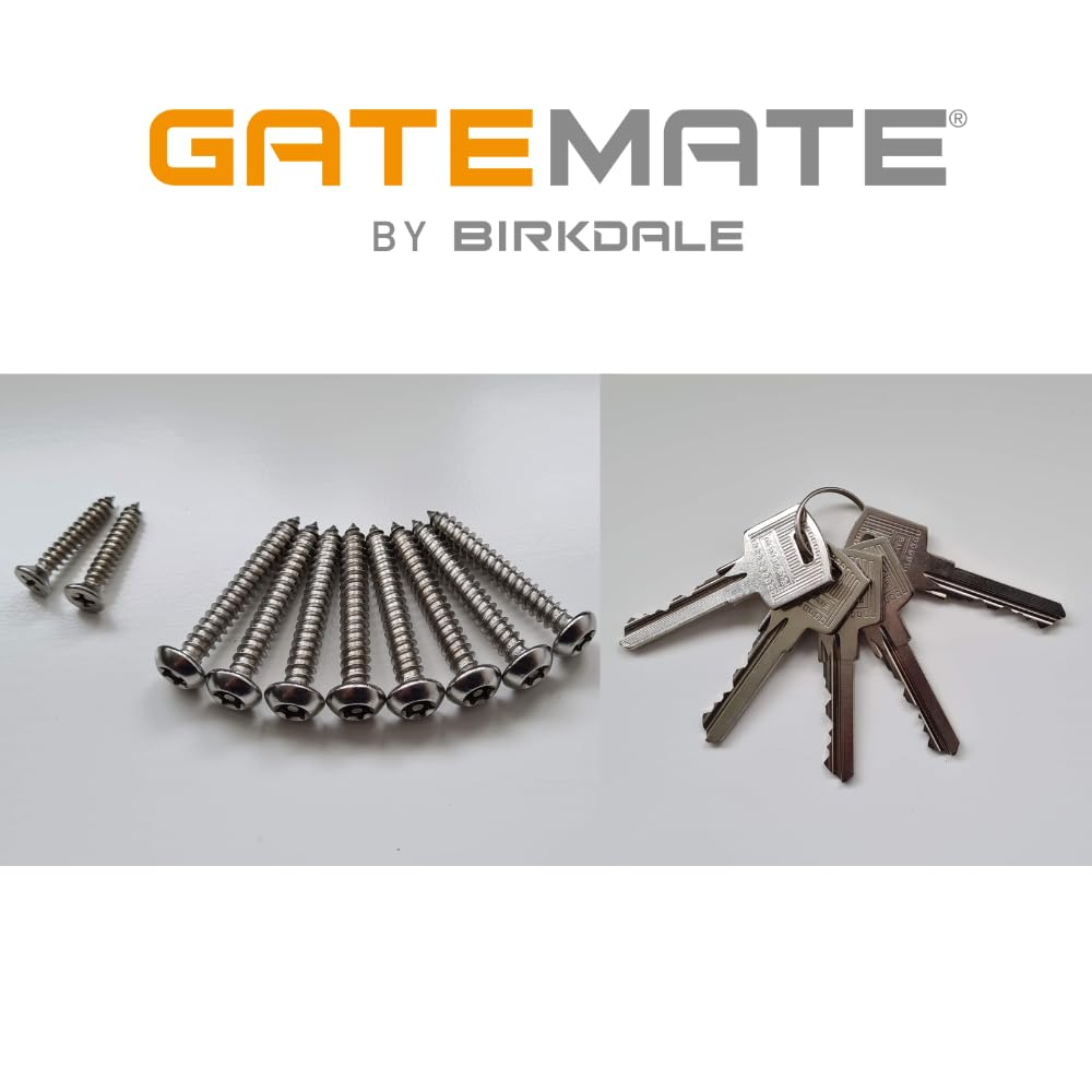 GateMate Long Throw Gate Lock, Euro Profile Keyed Both Sides Gate Lock for Sheds, Gates & Garage Doors, 316 Stainless Steel, for Wooden Gates & Doors Up to 2” Thick, Black, 5 Keys